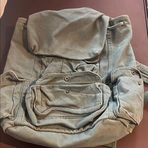 Urban Outfitters BDG Green Canvas Backpack with Adjustable Straps